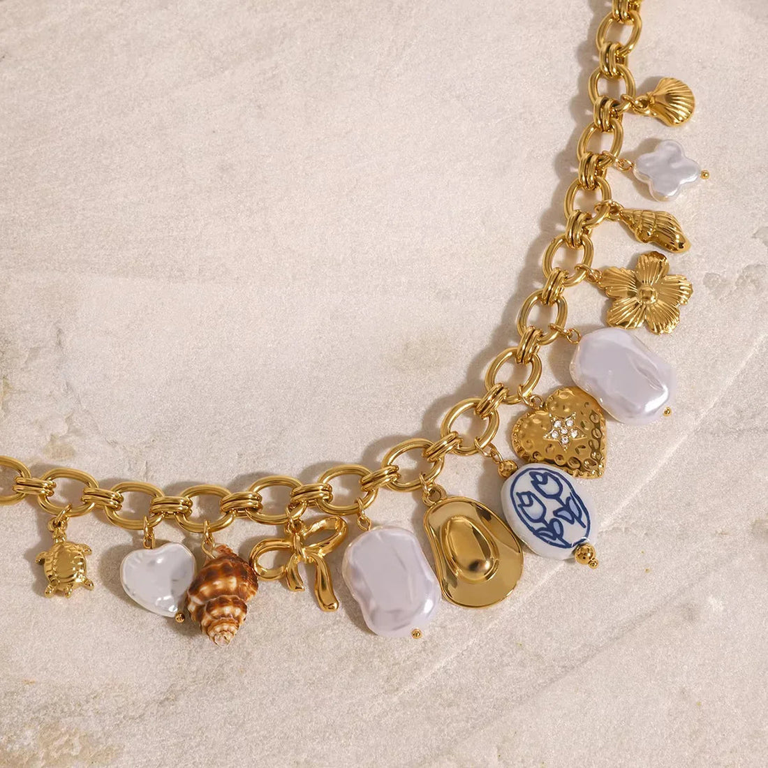 [Royal&Vicky]Wavecrest Ocean-Inspired Necklace