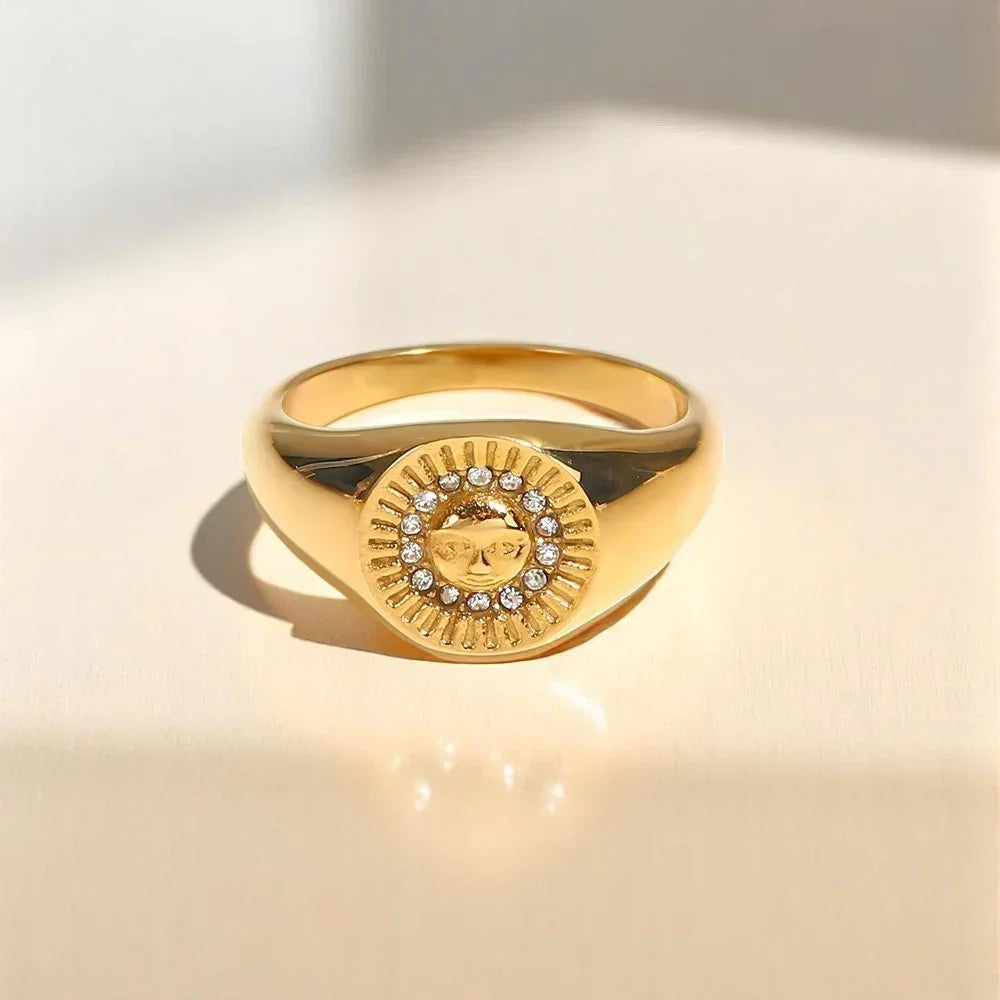 [Royal&Vicky]Solari Sunface Gold Ring