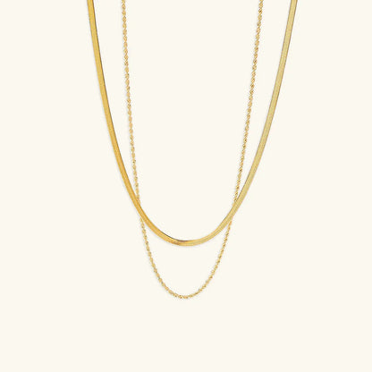 [Royal&Vicky]Hailey Layered Gold Chain Necklace