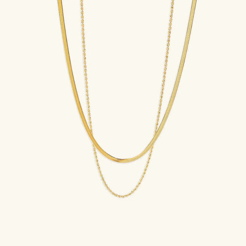 [Royal&Vicky]Hailey Layered Gold Chain Necklace