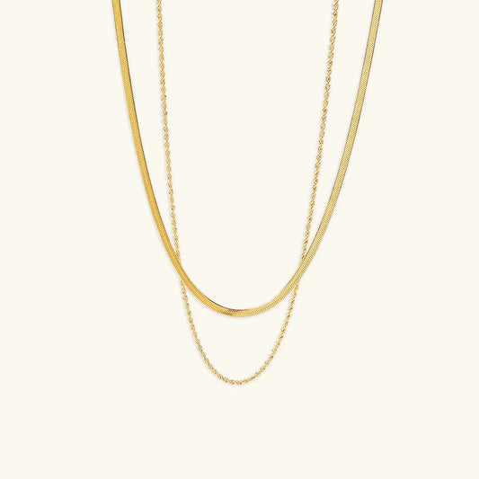 [Royal&Vicky]Hailey Layered Gold Chain Necklace