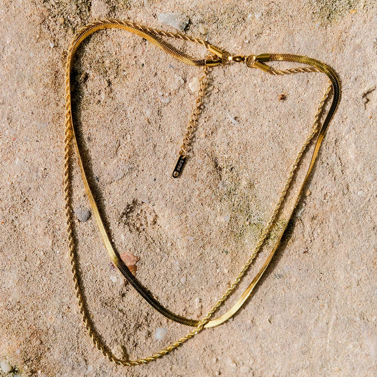 [Royal&Vicky]Hailey Layered Gold Chain Necklace