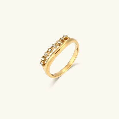 [Royal&Vicky]Adeline Diamond Simulant Gold Ring