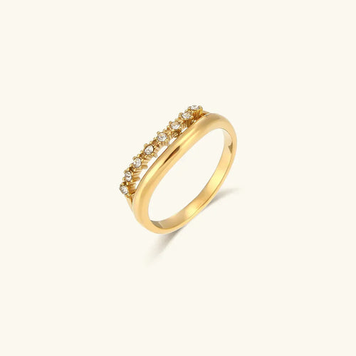 [Royal&Vicky]Adeline Diamond Simulant Gold Ring