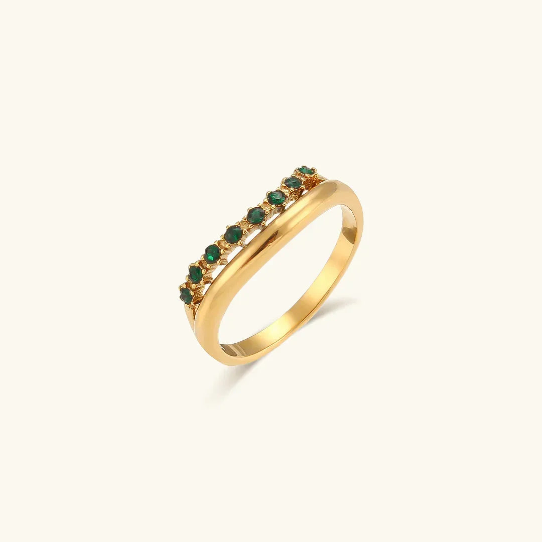 [Royal&Vicky]Adeline Diamond Simulant Gold Ring