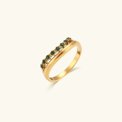 [Royal&Vicky]Adeline Diamond Simulant Gold Ring