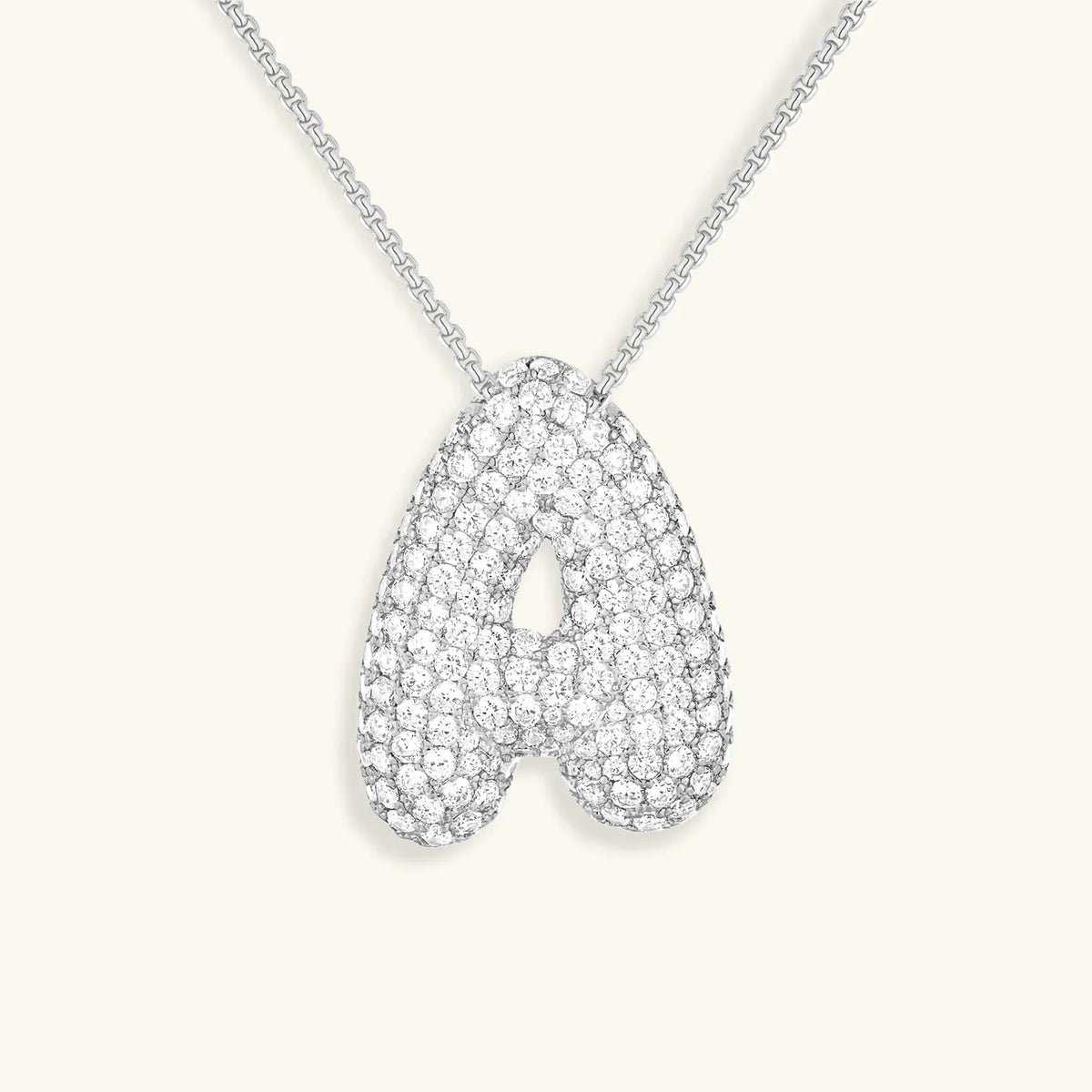[Royal&Vicky]Bubble Initial Diamond Necklace