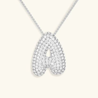 [Royal&Vicky]Bubble Initial Diamond Necklace