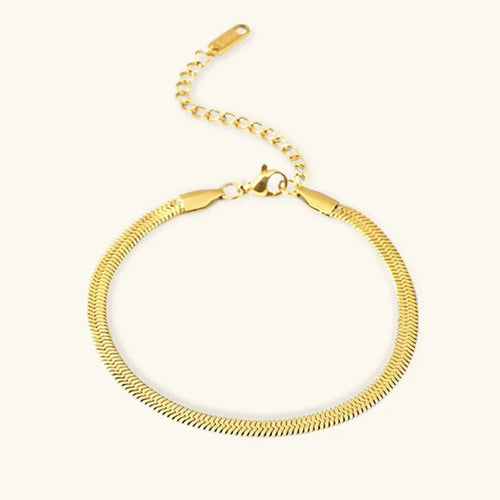 [Royal&Vicky]Ellaine Gold Herringbone Bracelet