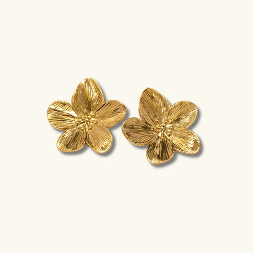 [Royal&Vicky]Allysa Flower Gold Earrings