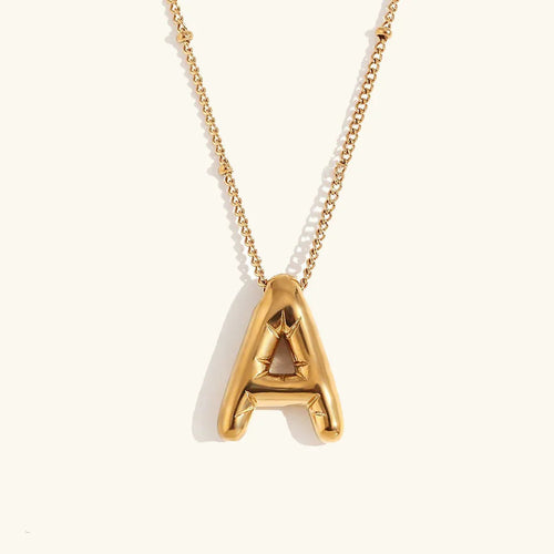 [Royal&Vicky]Balloon Gold Initial Necklace