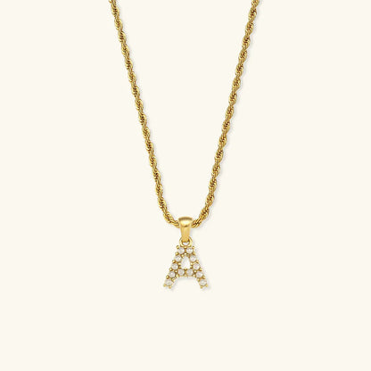 [Royal&Vicky]Elodie Initial Letter Pearl Necklace