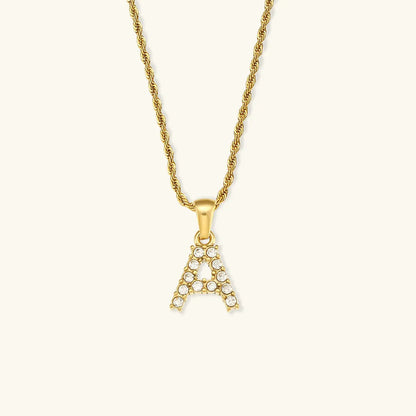 [Royal&Vicky]Maeve Letter Initial Diamond Necklace