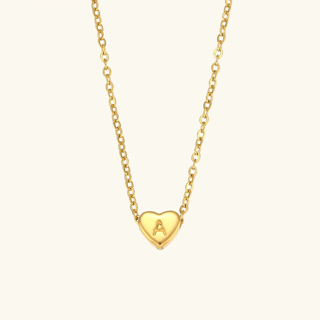 [Royal&Vicky]Heart Initial Gold Necklace
