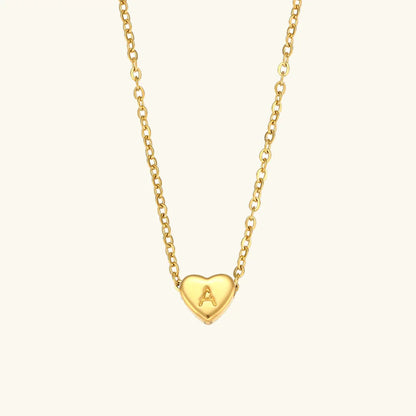 [Royal&Vicky]Heart Initial Gold Necklace