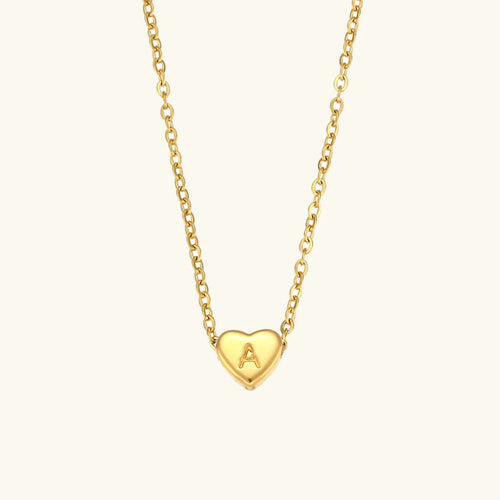 [Royal&Vicky]Heart Initial Gold Necklace