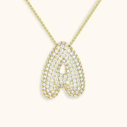 [Royal&Vicky]Bubble Initial Diamond Necklace