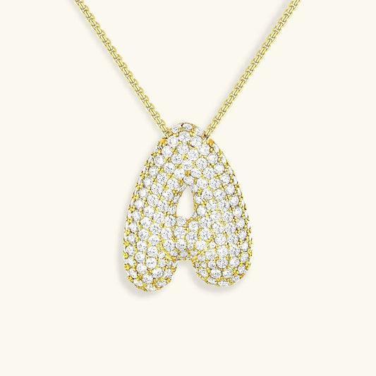 [Royal&Vicky]バブルイニシャルダイヤモンドネックレス