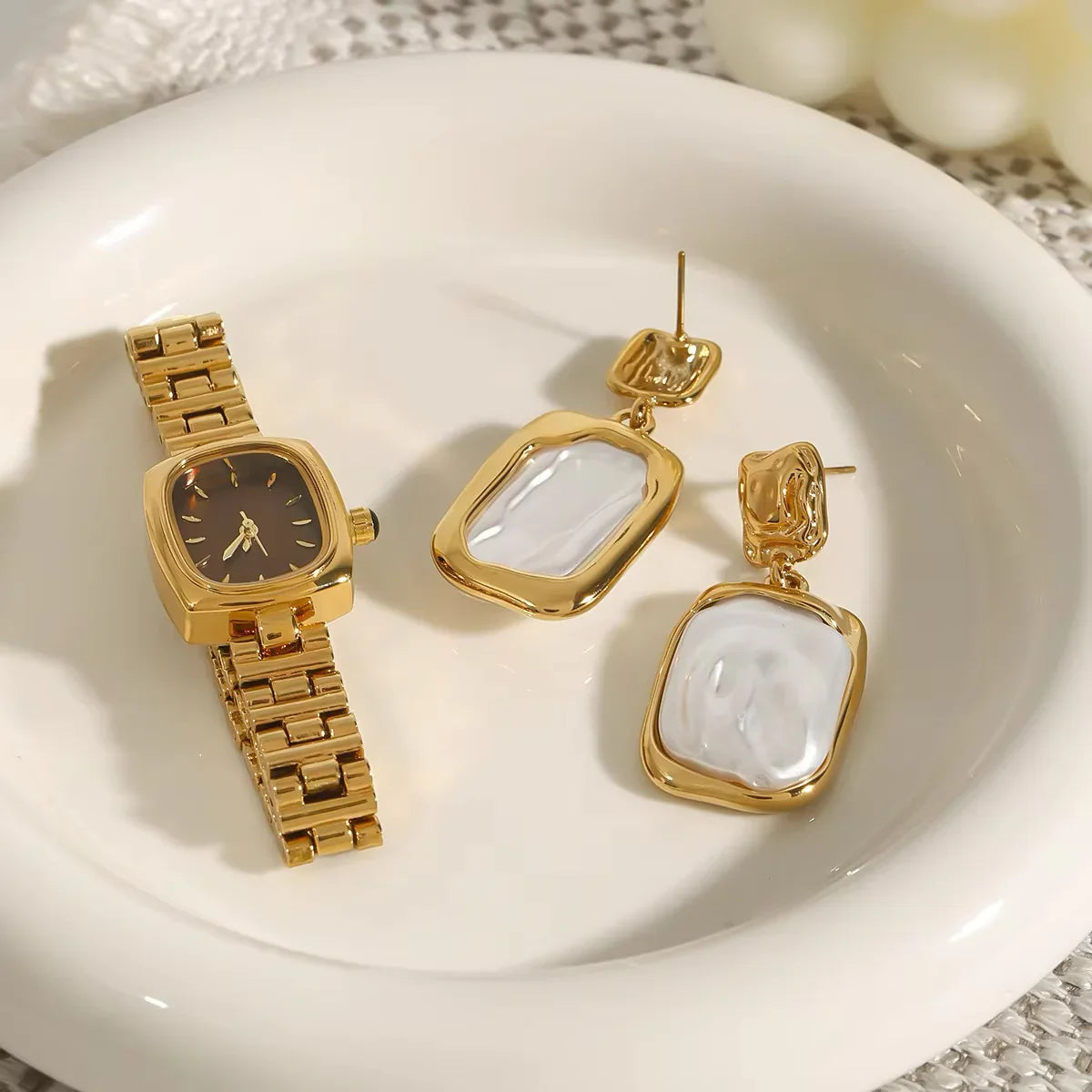 [Royal&Vicky]Brittany Freshwater Pearl Slate Earrings