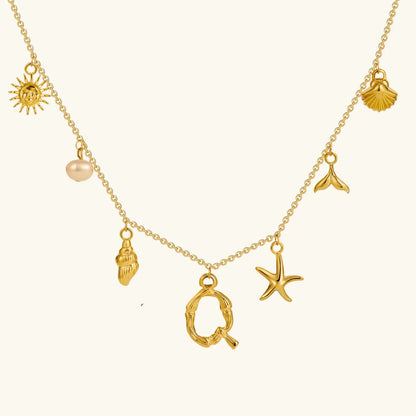 [Royal&Vicky]Avaria Ocean Initial Necklace