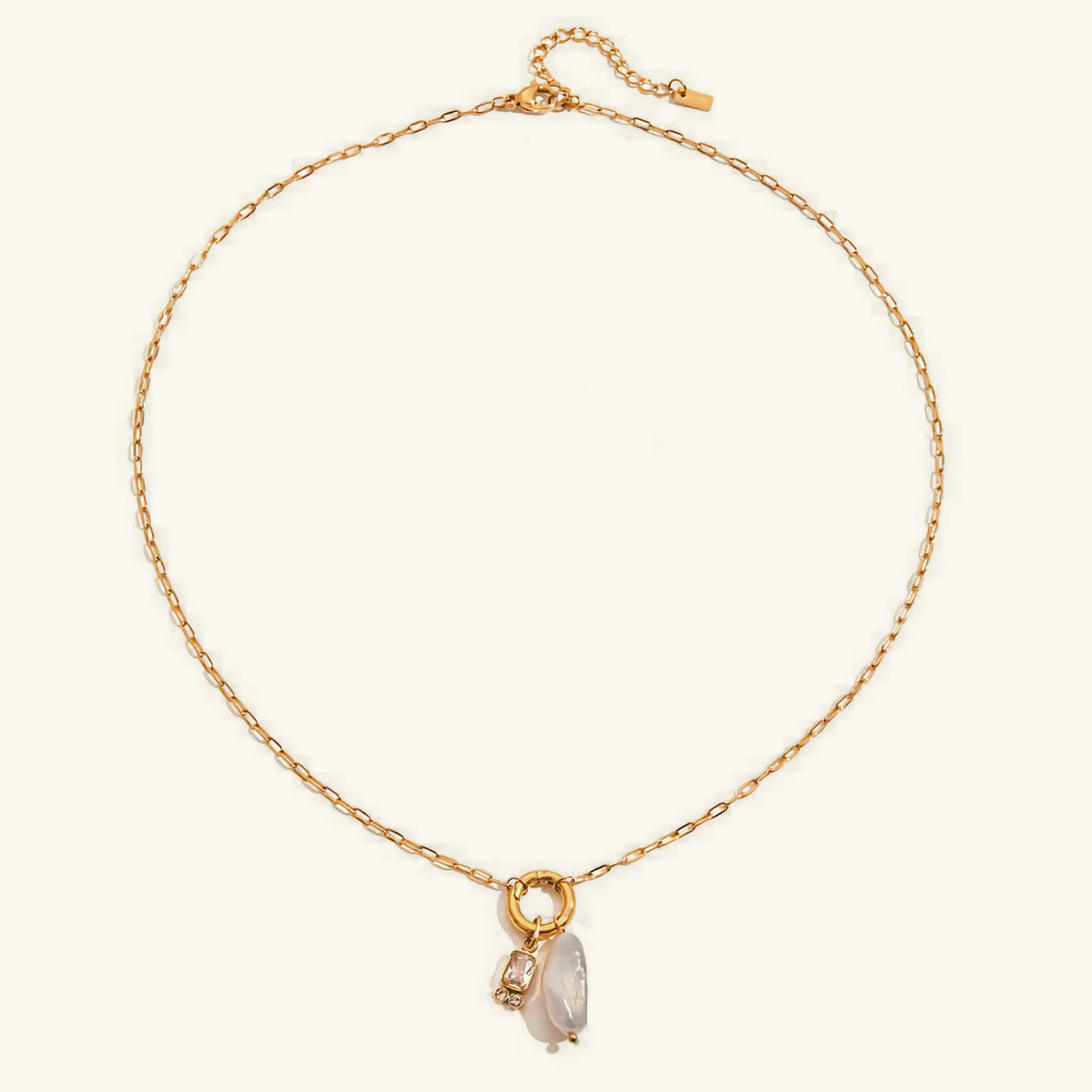 [Royal&Vicky]Caitlin Birthstone Pearl Necklace