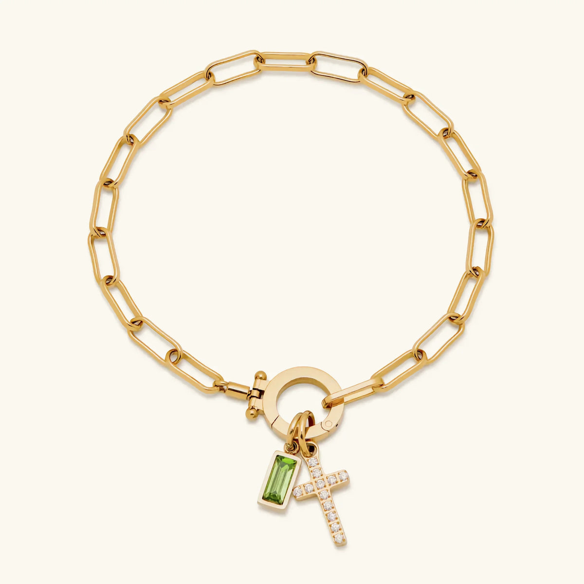 [Royal&Vicky]Annabella Birthstone Cross Bracelet