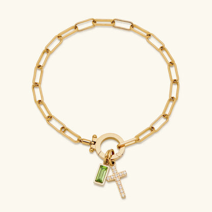 [Royal&Vicky]Annabella Birthstone Cross Bracelet