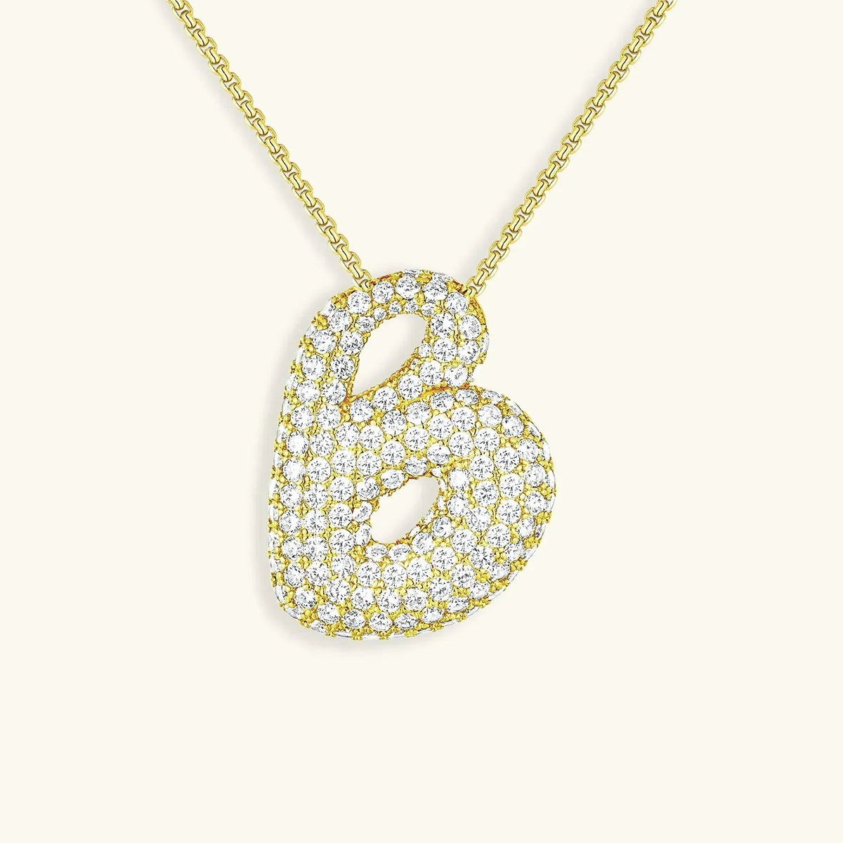 [Royal&Vicky]Bubble Initial Diamond Necklace