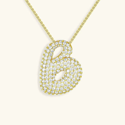 [Royal&Vicky]Bubble Initial Diamond Necklace