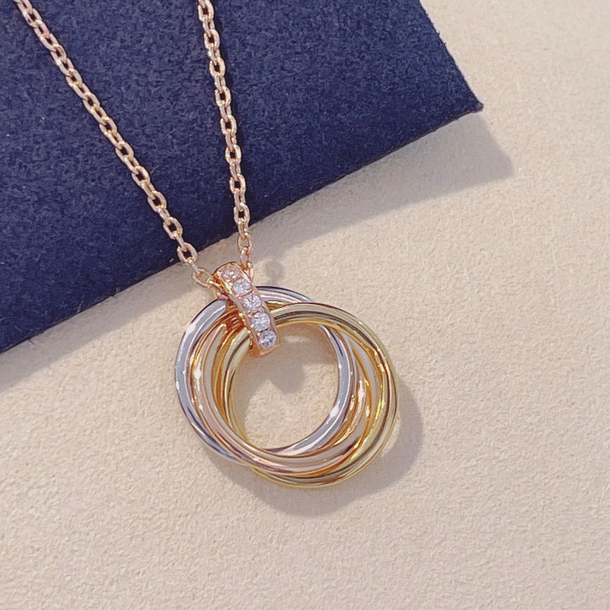 [Royal&Vicky]TRINITY NECKLACE GOLD  DIAMONDS