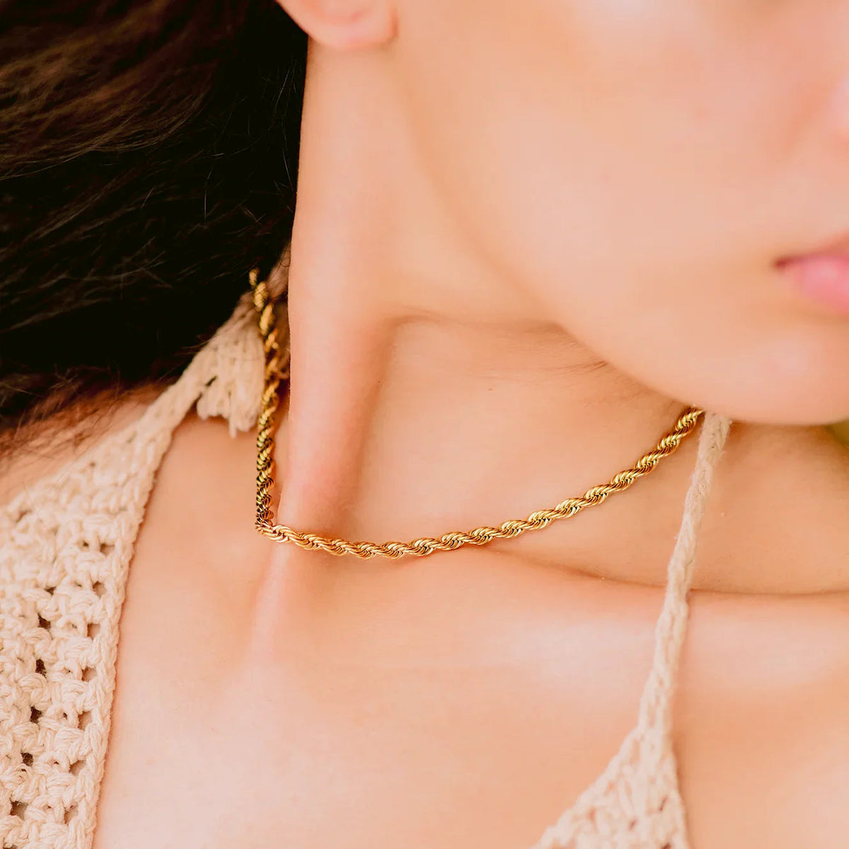 [Royal&Vicky]Bianca Rope Chain Gold Necklace