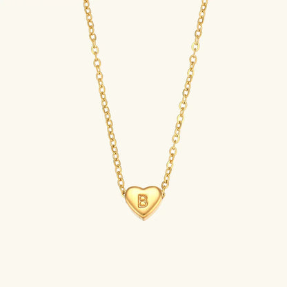 [Royal&Vicky]Heart Initial Gold Necklace