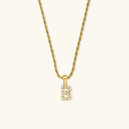 [Royal&Vicky]Elodie Initial Letter Pearl Necklace