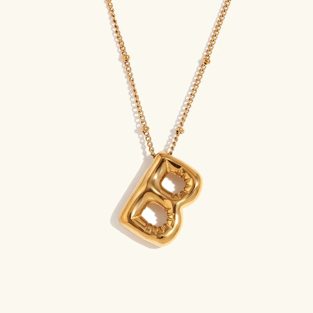 [Royal&Vicky]Balloon Gold Initial Necklace
