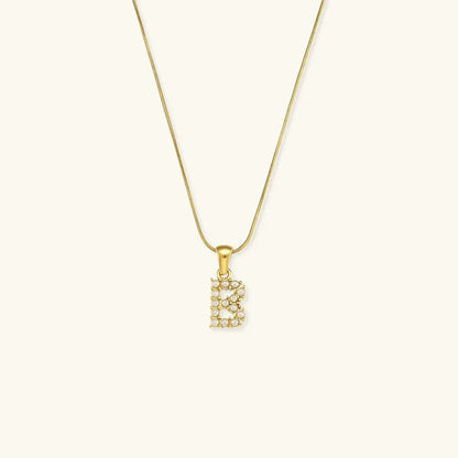 [Royal&Vicky]Augustine Initial Letter Pearl Necklace