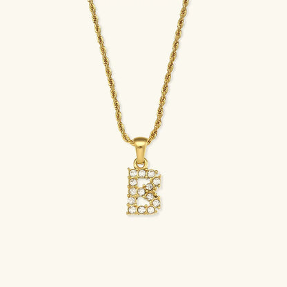 [Royal&Vicky]Maeve Letter Initial Diamond Necklace