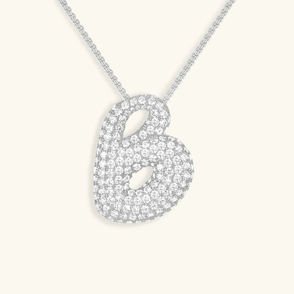 [Royal&Vicky]Bubble Initial Diamond Necklace
