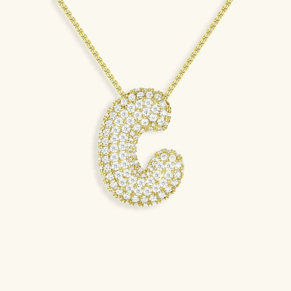 [Royal&Vicky]Bubble Initial Diamond Necklace