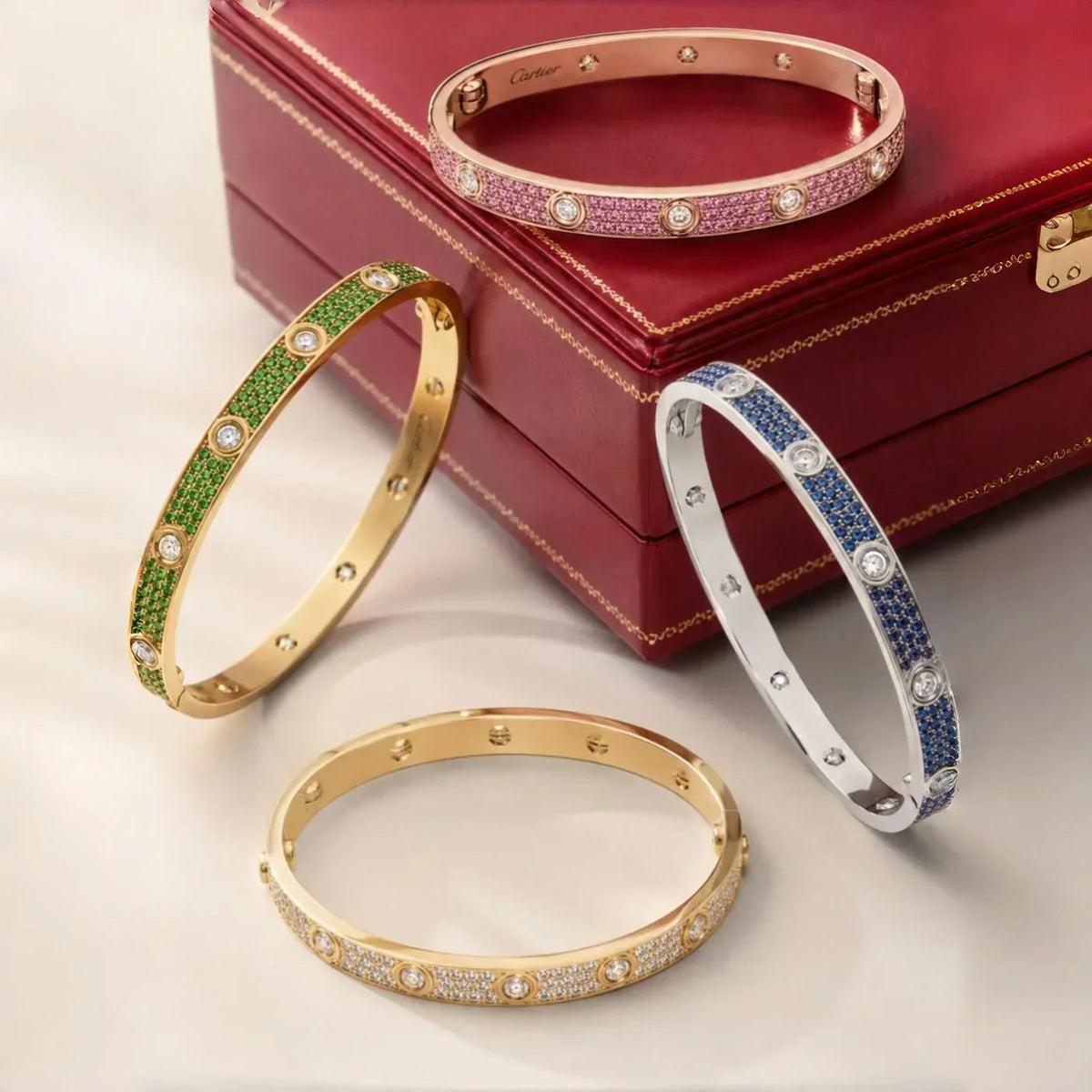 [Royal&Vicky]Classic 6.1mm Love Bracelet 10-Diamond Full Pavé