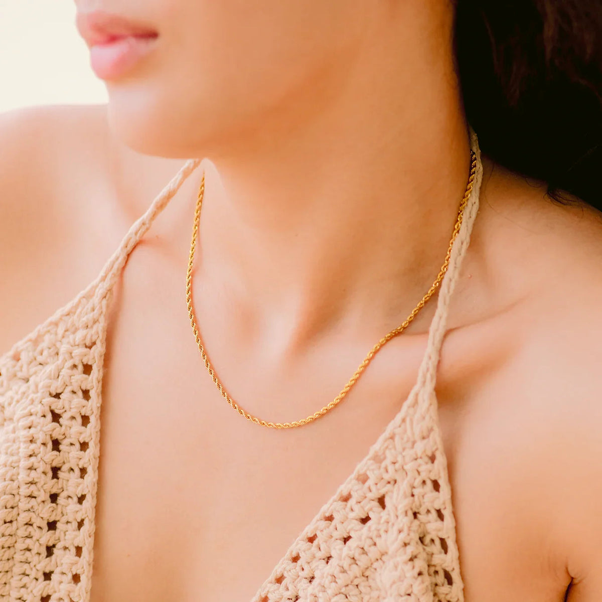 [Royal&Vicky]Calle Rope Chain Gold Necklace