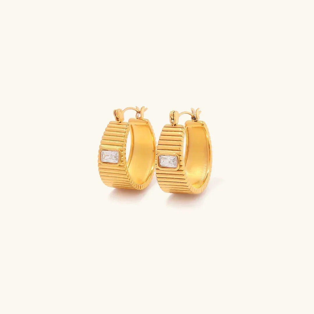 [Royal&Vicky]Carole Gold Hoop Earrings