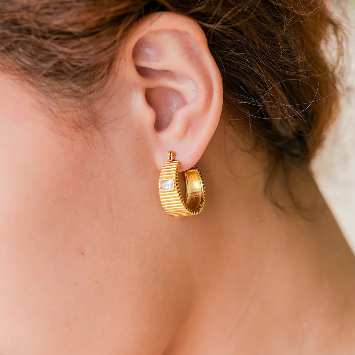 [Royal&Vicky]Carole Gold Hoop Earrings