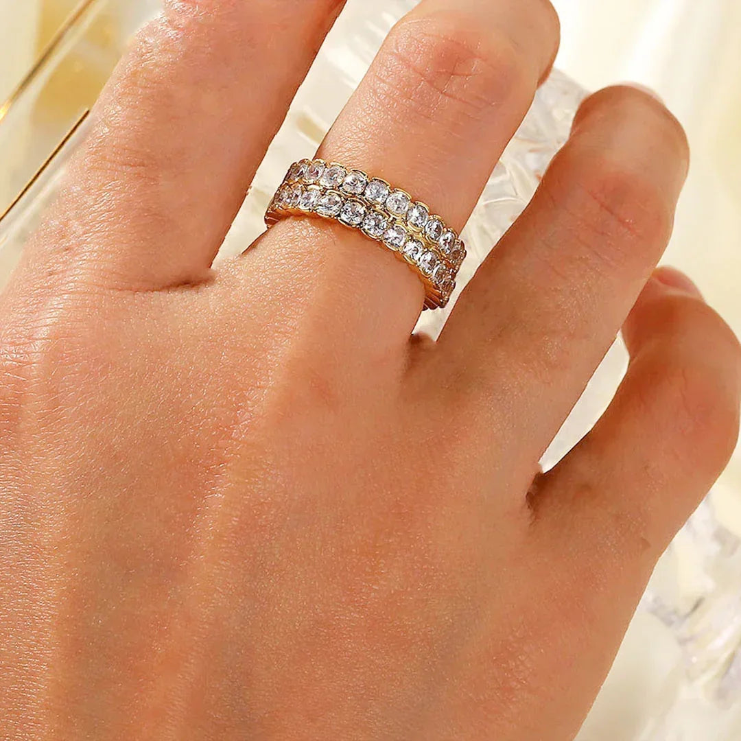 [Royal&Vicky]Cassandra Studded Gold Ring