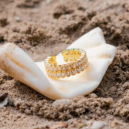 [Royal&Vicky]Cassandra Studded Gold Ring