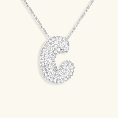 [Royal&Vicky]Bubble Initial Diamond Necklace