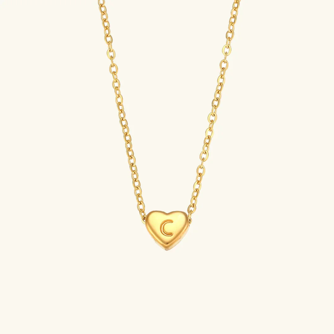 [Royal&Vicky]Heart Initial Gold Necklace
