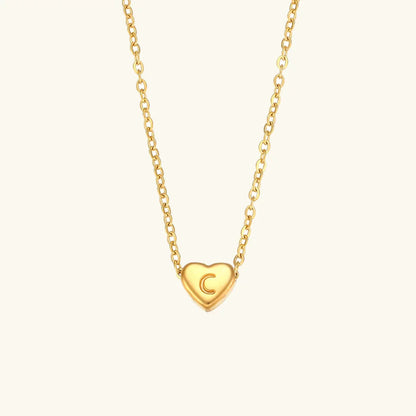 [Royal&Vicky]Heart Initial Gold Necklace