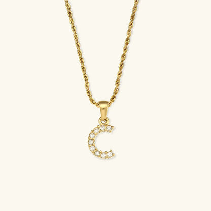 [Royal&Vicky]Maeve Letter Initial Diamond Necklace