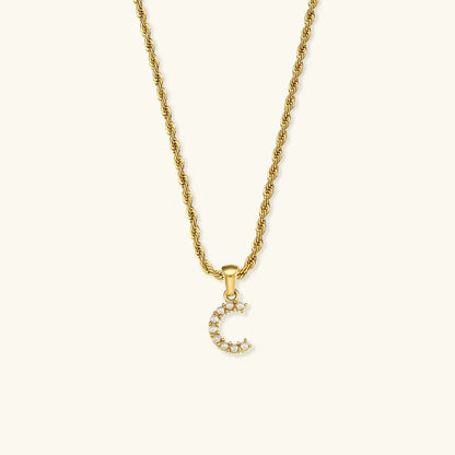 [Royal&Vicky]Elodie Initial Letter Pearl Necklace