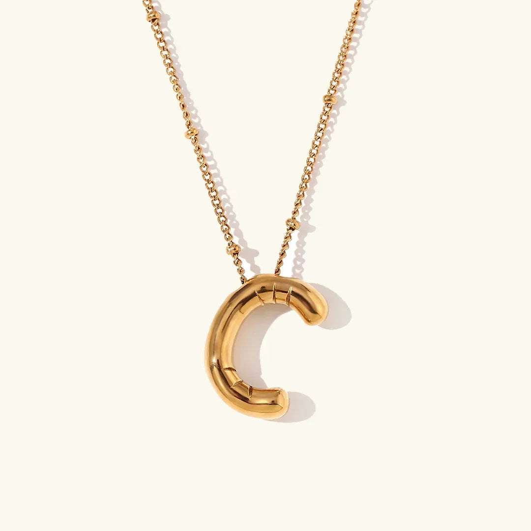 [Royal&Vicky]Balloon Gold Initial Necklace